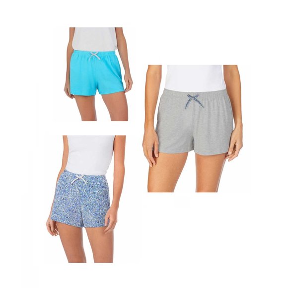 NWoT Jane and Bleecker Women's Sleep Short 3-pack Blue/Gray Size XL $35 5D256 - Picture 1 of 4